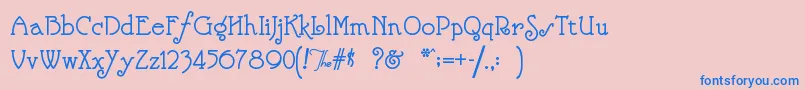 Nickelod Font – Blue Fonts on Pink Background