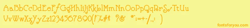 Nickelod Font – Orange Fonts on Yellow Background