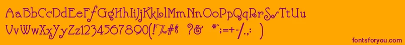 Nickelod Font – Purple Fonts on Orange Background