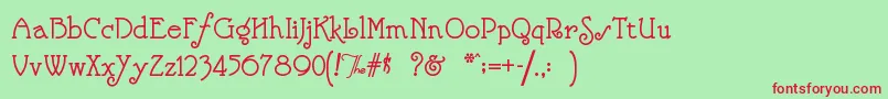 Nickelod Font – Red Fonts on Green Background