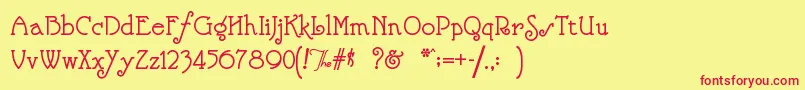 Nickelod Font – Red Fonts on Yellow Background
