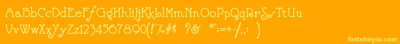 Nickelod Font – Yellow Fonts on Orange Background