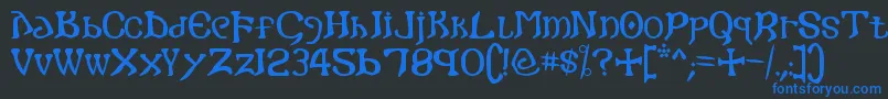 Gothic Font – Blue Fonts on Black Background