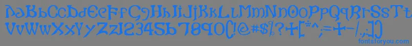 フォントGothic – 灰色の背景に青い文字