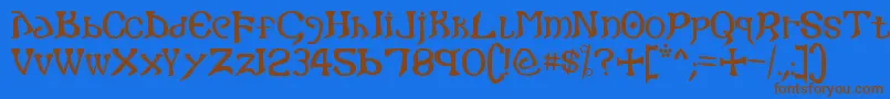 Gothic Font – Brown Fonts on Blue Background