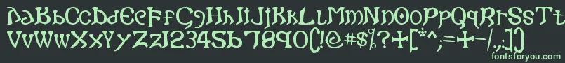 Gothic Font – Green Fonts on Black Background