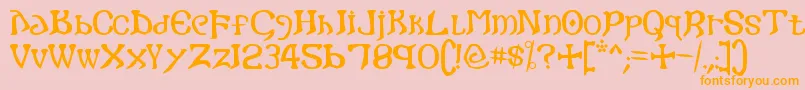 Gothic Font – Orange Fonts on Pink Background