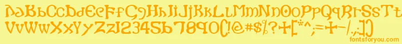 Gothic Font – Orange Fonts on Yellow Background