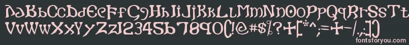 Gothic Font – Pink Fonts on Black Background