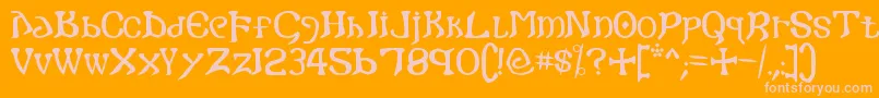 Gothic Font – Pink Fonts on Orange Background