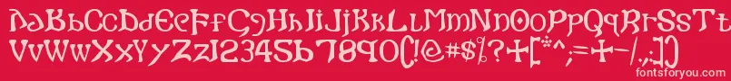 Gothic Font – Pink Fonts on Red Background
