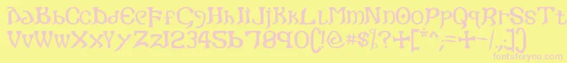 Gothic Font – Pink Fonts on Yellow Background