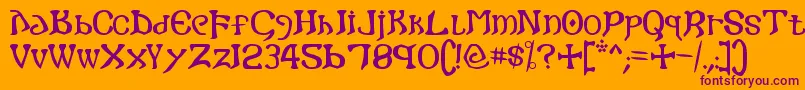 Gothic Font – Purple Fonts on Orange Background