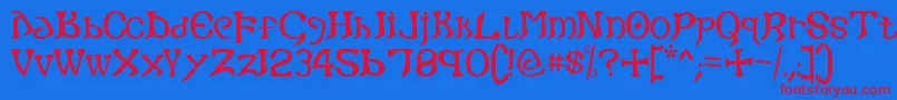 Gothic Font – Red Fonts on Blue Background