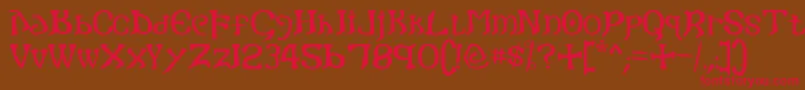 Gothic Font – Red Fonts on Brown Background