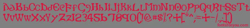 Gothic-Schriftart – Rote Schriften auf grauem Hintergrund