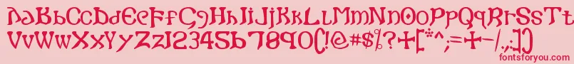 Gothic Font – Red Fonts on Pink Background