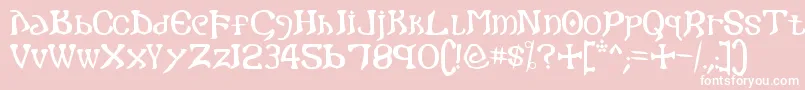 Gothic Font – White Fonts on Pink Background