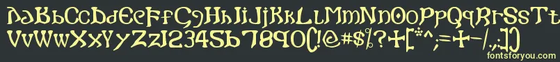 Gothic Font – Yellow Fonts on Black Background