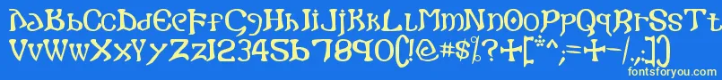 Gothic Font – Yellow Fonts on Blue Background