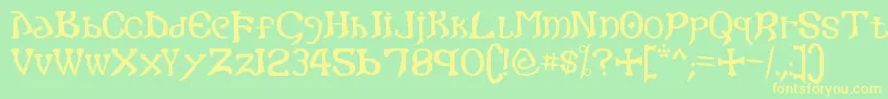 Fonte Gothic – fontes amarelas em um fundo verde