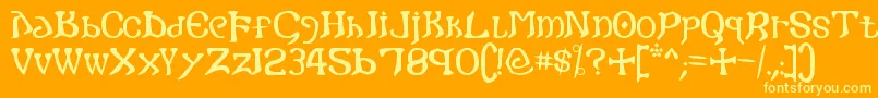Gothic Font – Yellow Fonts on Orange Background