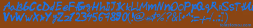 DarthEmil Font – Blue Fonts on Brown Background