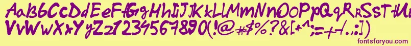 DarthEmil Font – Purple Fonts on Yellow Background