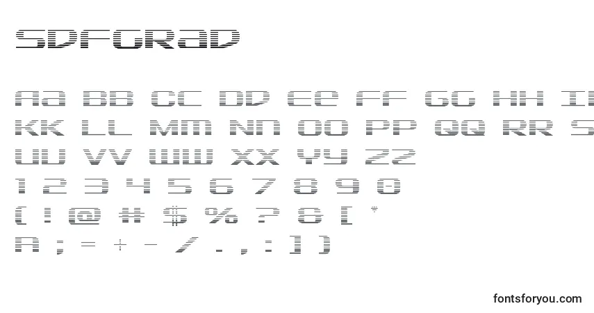 Schriftart Sdfgrad – Alphabet, Zahlen, spezielle Symbole