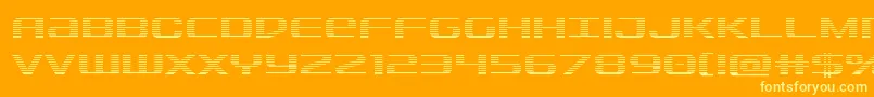 Sdfgrad-Schriftart – Gelbe Schriften auf orangefarbenem Hintergrund