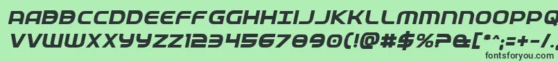 Шрифт Fedserviceboldital – чёрные шрифты на зелёном фоне