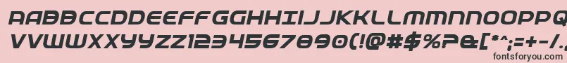 Шрифт Fedserviceboldital – чёрные шрифты на розовом фоне