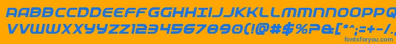 Fedserviceboldital Font – Blue Fonts on Orange Background