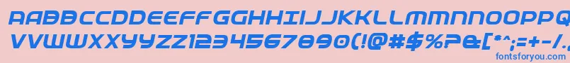 Fedserviceboldital-Schriftart – Blaue Schriften auf rosa Hintergrund