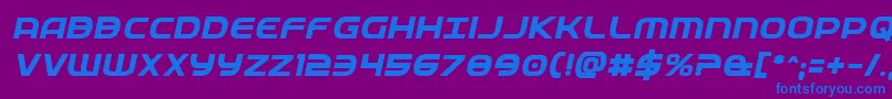 フォントFedserviceboldital – 紫色の背景に青い文字