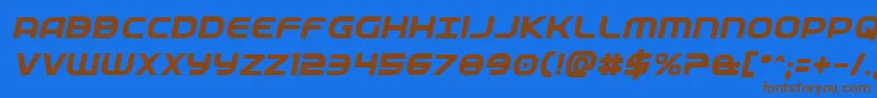 Шрифт Fedserviceboldital – коричневые шрифты на синем фоне