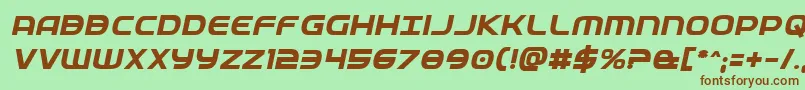 Fedserviceboldital Font – Brown Fonts on Green Background