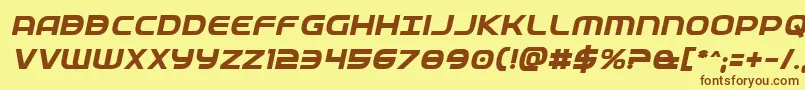 Fedserviceboldital Font – Brown Fonts on Yellow Background