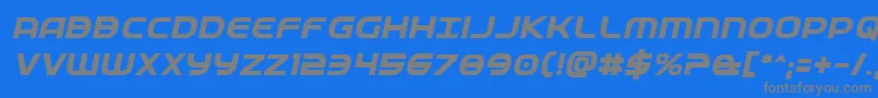 フォントFedserviceboldital – 青い背景に灰色の文字