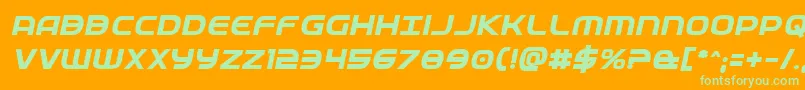 Fedserviceboldital Font – Green Fonts on Orange Background