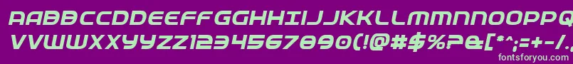 Шрифт Fedserviceboldital – зелёные шрифты на фиолетовом фоне