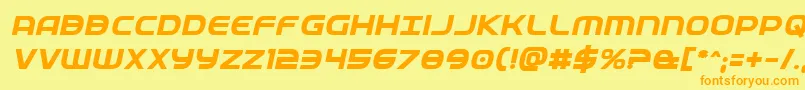Fedserviceboldital-fontti – oranssit fontit keltaisella taustalla