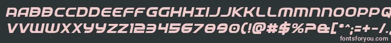 Fedserviceboldital-fontti – vaaleanpunaiset fontit mustalla taustalla