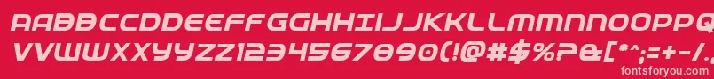Fedserviceboldital-Schriftart – Rosa Schriften auf rotem Hintergrund