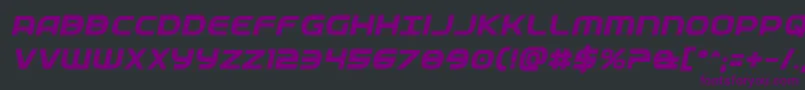 Шрифт Fedserviceboldital – фиолетовые шрифты на чёрном фоне