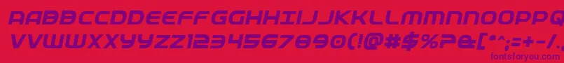 フォントFedserviceboldital – 赤い背景に紫のフォント