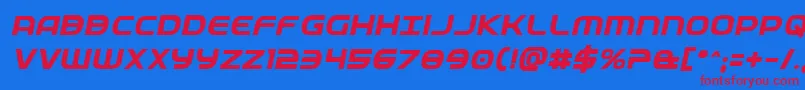 Fedserviceboldital Font – Red Fonts on Blue Background