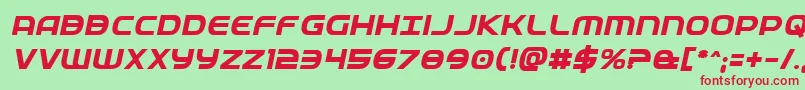 Fedserviceboldital-fontti – punaiset fontit vihreällä taustalla