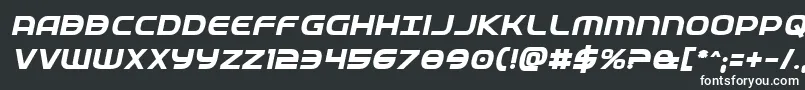 Шрифт Fedserviceboldital – белые шрифты на чёрном фоне