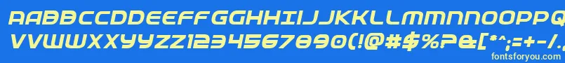 Шрифт Fedserviceboldital – жёлтые шрифты на синем фоне